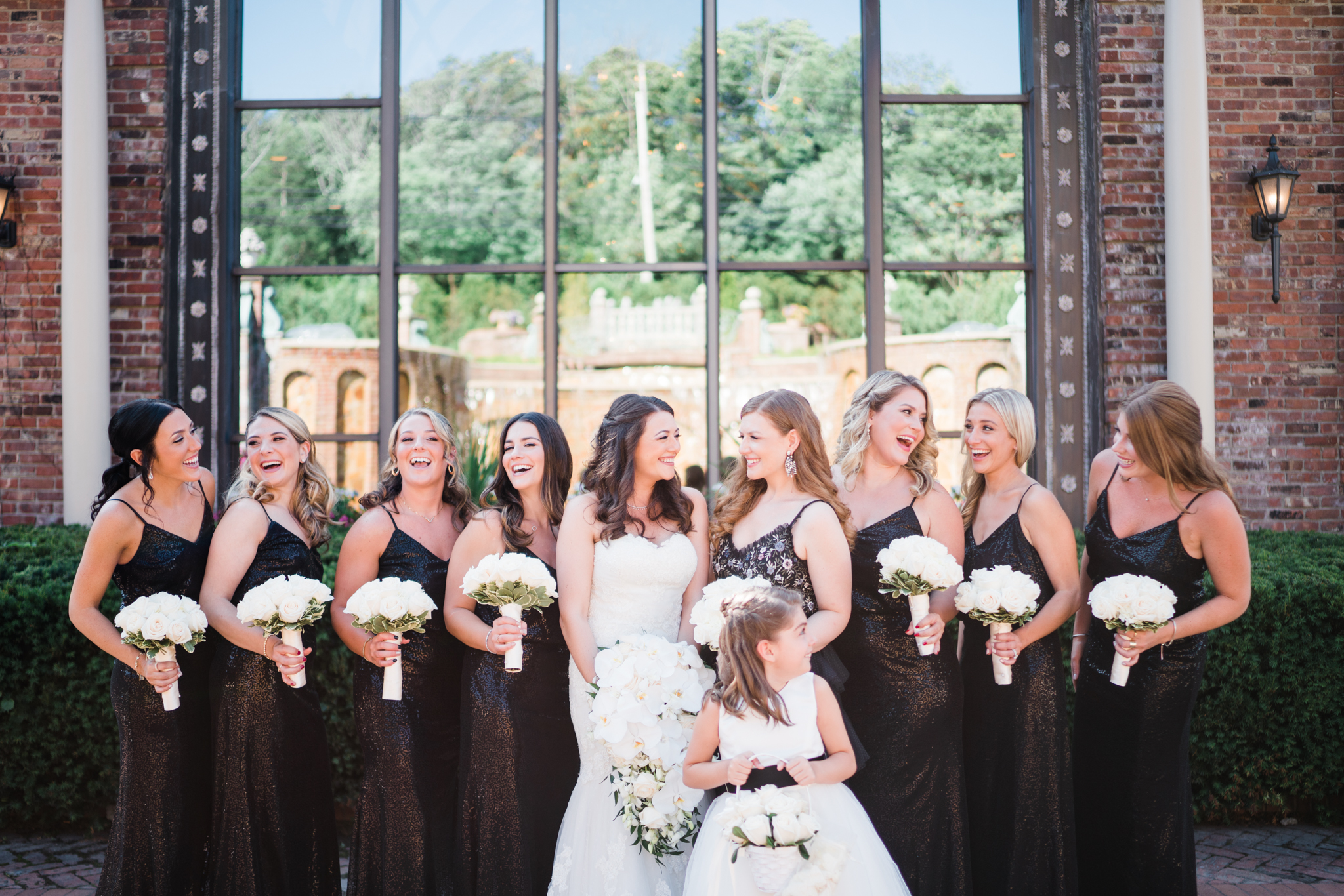 Bridesmaids laughing togther