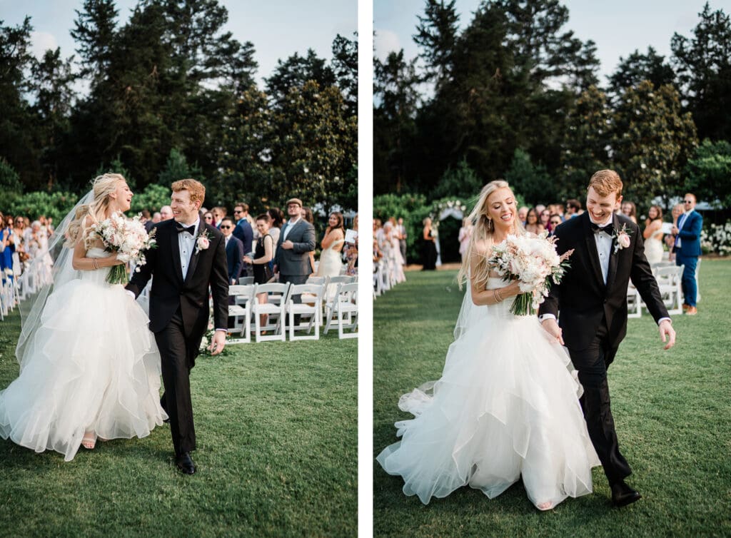 Bride and Groom running